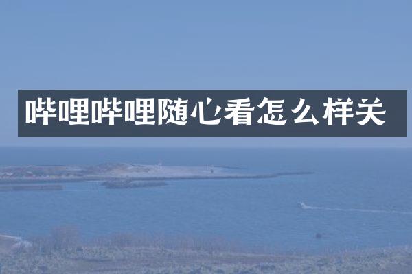 哔哩哔哩随心看怎么样关