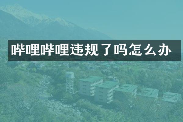哔哩哔哩违规了吗怎么办