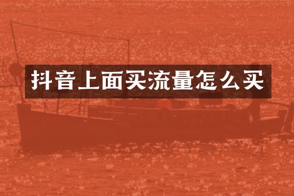 抖音上面买流量怎么买