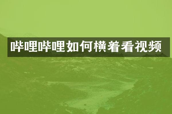 哔哩哔哩如何横着看视频