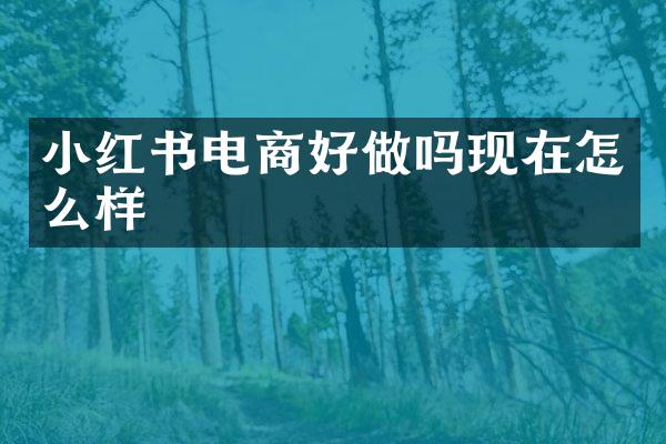 小红书电商好做吗现在怎么样