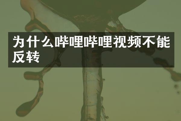 为什么哔哩哔哩视频不能反转