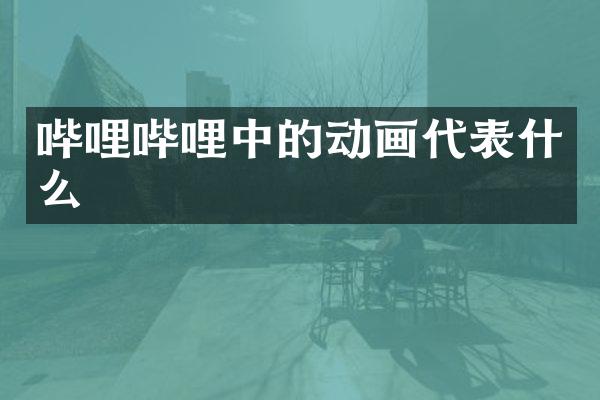 哔哩哔哩中的动画代表什么