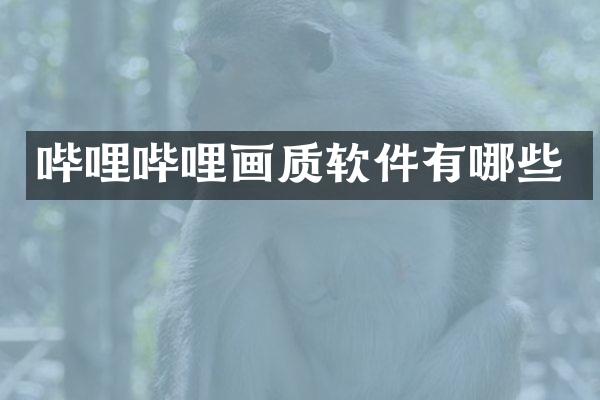 哔哩哔哩画质软件有哪些