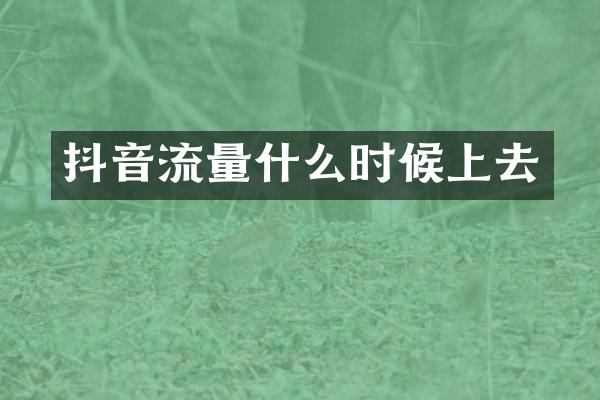 抖音流量什么时候上去