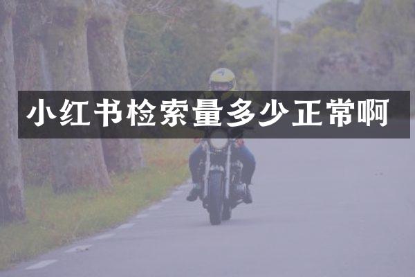 小红书检索量多少正常啊