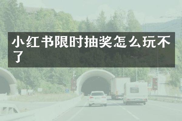 小红书限时抽奖怎么玩不了