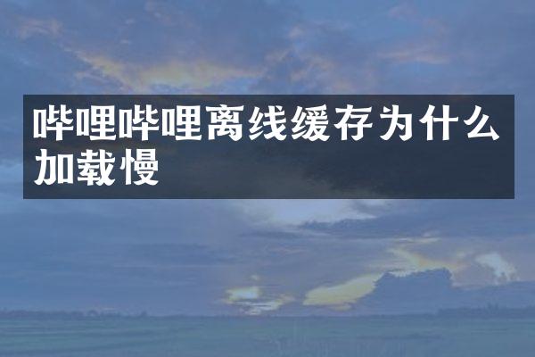 哔哩哔哩离线缓存为什么加载慢