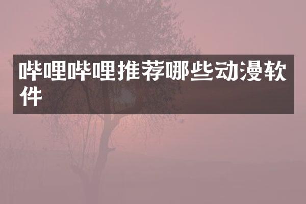 哔哩哔哩推荐哪些动漫软件