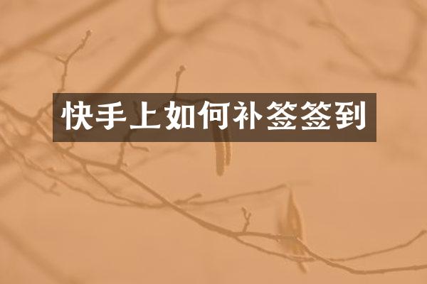 快手上如何补签签到