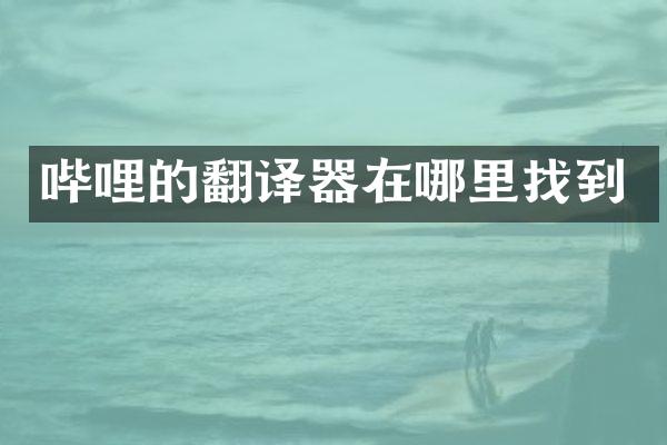 哔哩的翻译器在哪里找到