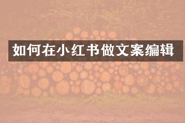 如何在小红书做文案编辑
