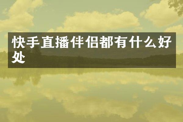快手直播伴侣都有什么好处