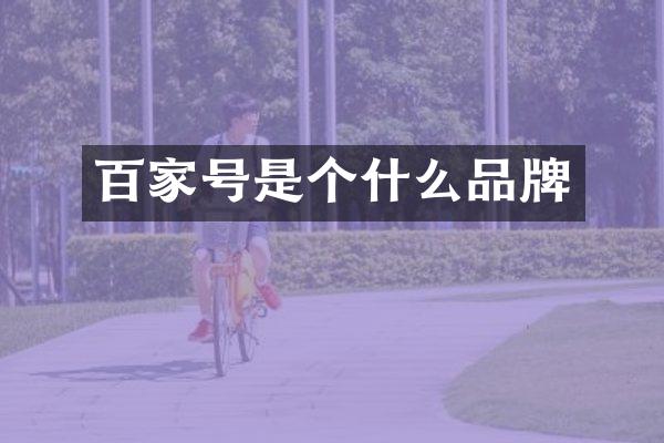 百家号是个什么品牌