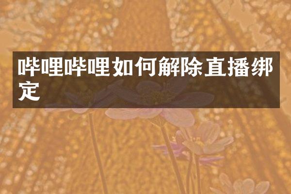 哔哩哔哩如何解除直播绑定