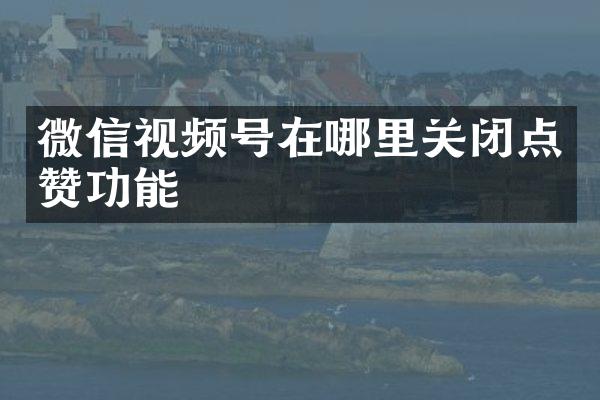 微信视频号在哪里关闭点赞功能