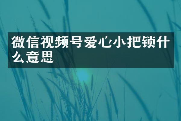 微信视频号爱心小把锁什么意思