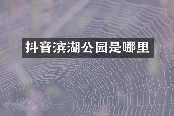 抖音滨湖公园是哪里