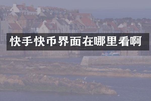 快手快币界面在哪里看啊