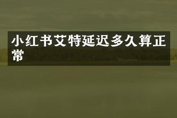 小红书艾特延迟多久算正常