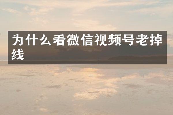 为什么看微信视频号老掉线