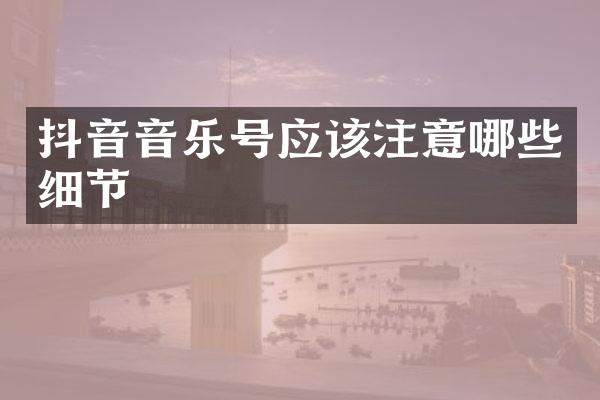 抖音音乐号应该注意哪些细节