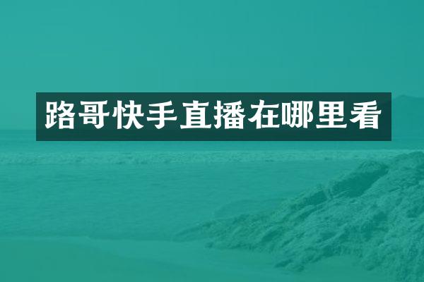 路哥快手直播在哪里看
