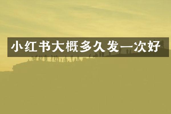 小红书大概多久发一次好