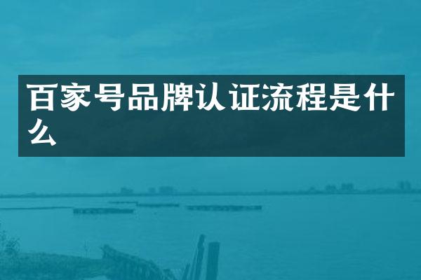 百家号品牌认证流程是什么