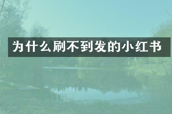 为什么刷不到发的小红书