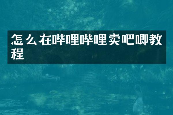 怎么在哔哩哔哩卖吧唧教程