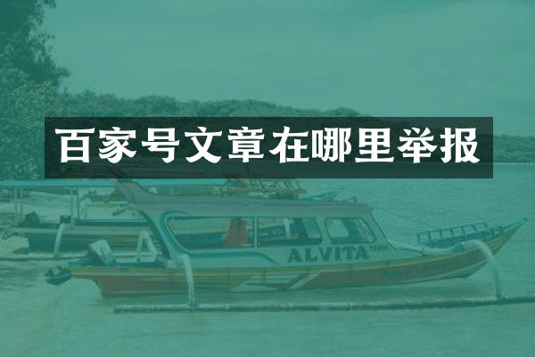 百家号文章在哪里举报