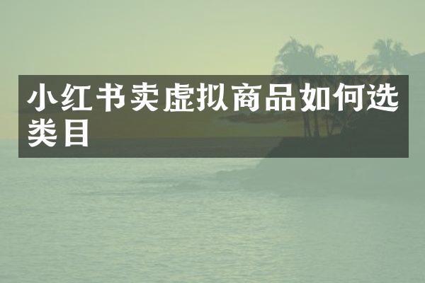小红书卖虚拟商品如何选类目