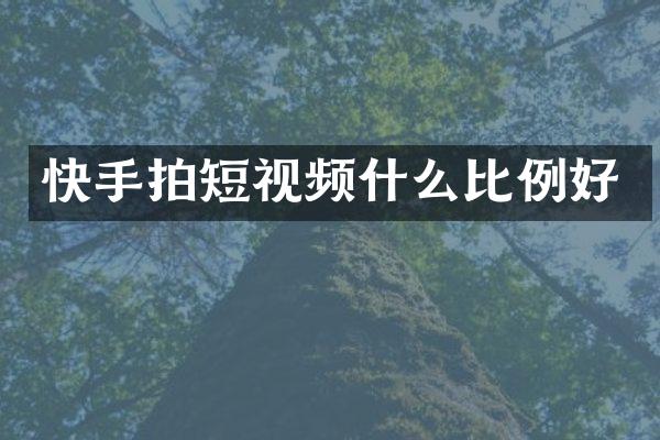 快手拍短视频什么比例好