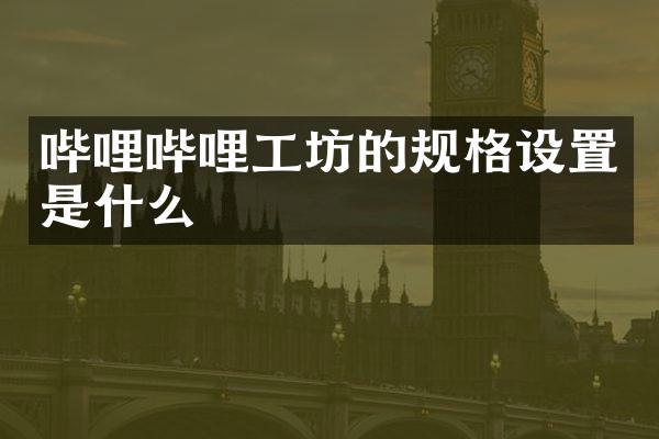 哔哩哔哩工坊的规格设置是什么