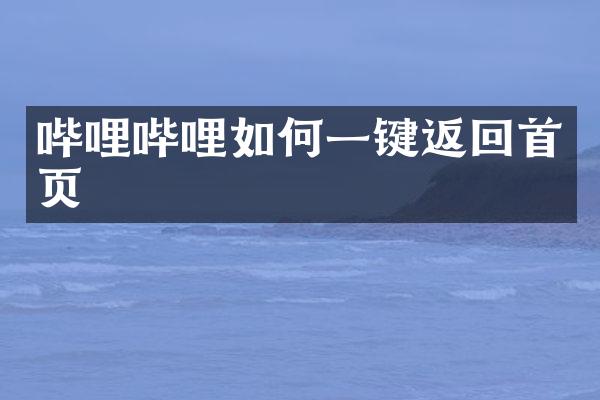 哔哩哔哩如何一键返回首页
