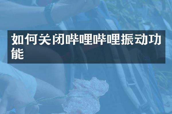 如何关闭哔哩哔哩振动功能