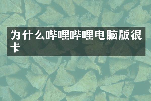 为什么哔哩哔哩电脑版很卡