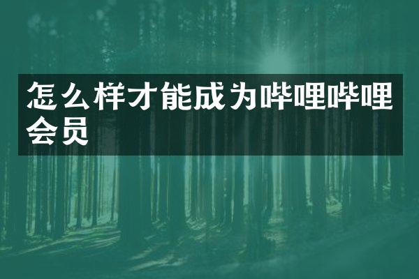 怎么样才能成为哔哩哔哩会员