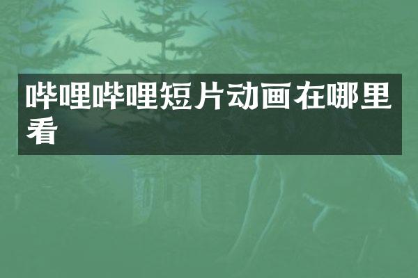 哔哩哔哩短片动画在哪里看