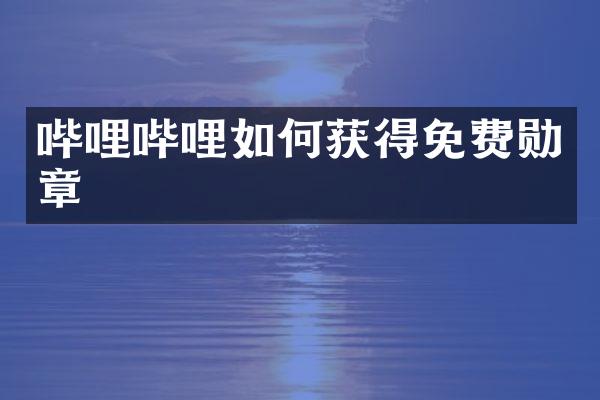 哔哩哔哩如何获得免费勋章