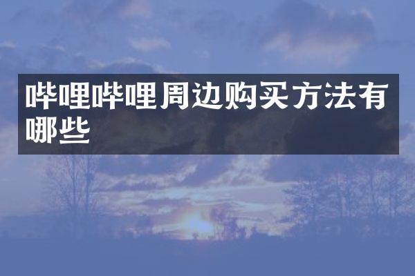 哔哩哔哩周边购买方法有哪些