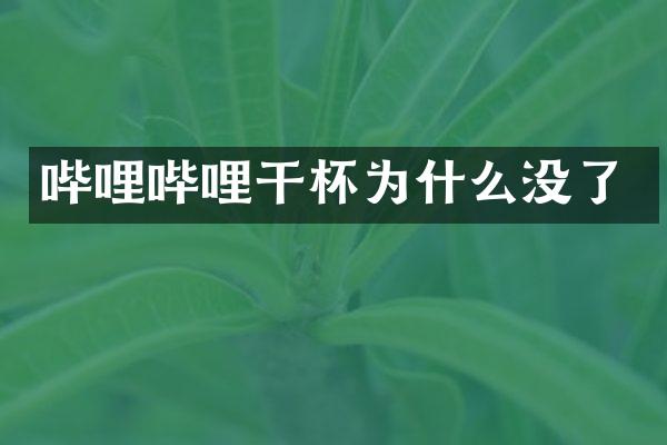 哔哩哔哩干杯为什么没了