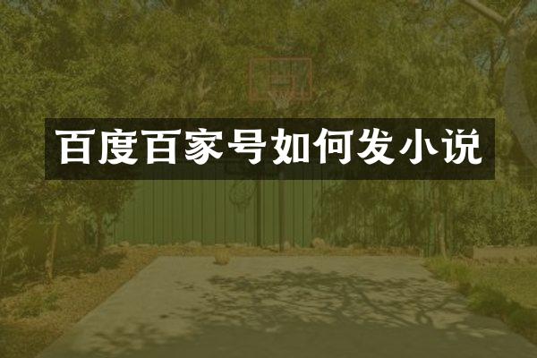 百度百家号如何发小说