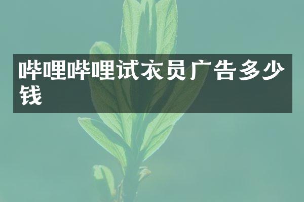 哔哩哔哩试衣员广告多少钱