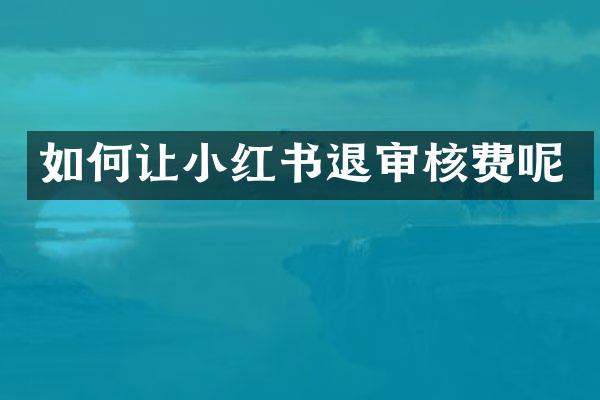 如何让小红书退审核费呢