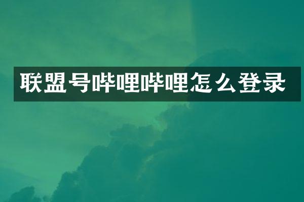 联盟号哔哩哔哩怎么登录
