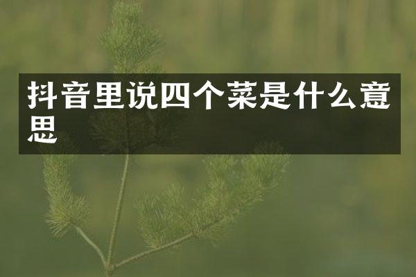 抖音里说四个菜是什么意思