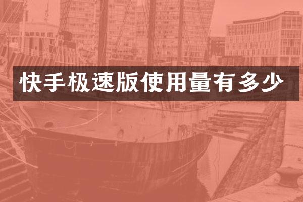 快手极速版使用量有多少
