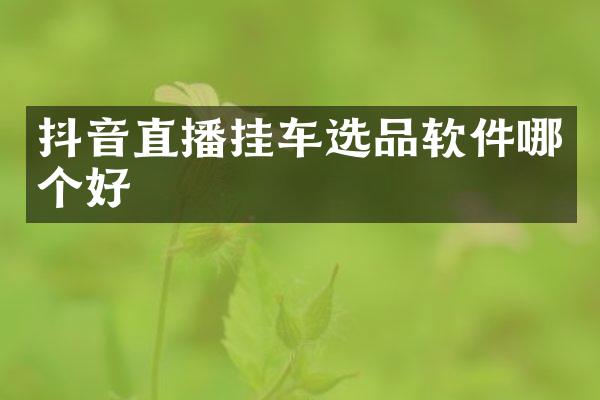 抖音直播挂车选品软件哪个好